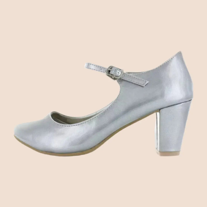 BABIES ARGENT EN CUIR MARY JANE White Lady