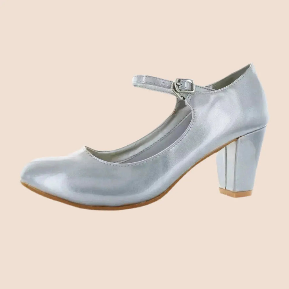 BABIES ARGENT EN CUIR MARY JANE White Lady