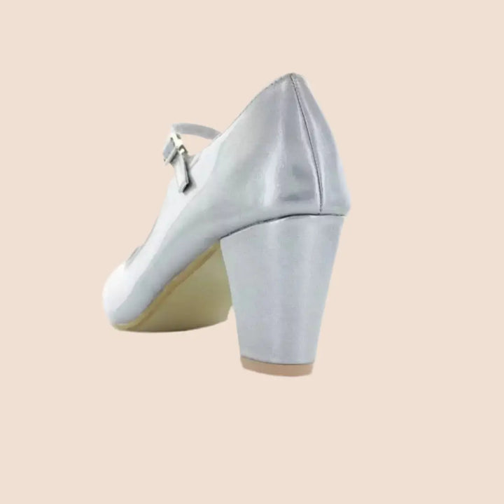 BABIES ARGENT EN CUIR MARY JANE White Lady