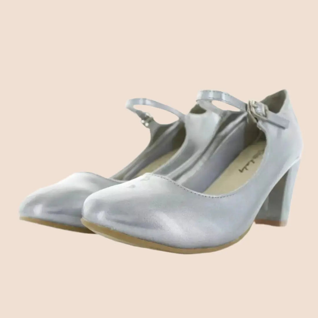 BABIES ARGENT EN CUIR MARY JANE White Lady