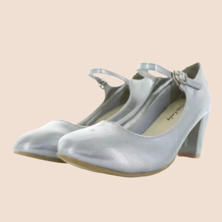 BABIES ARGENT EN CUIR MARY JANE White Lady