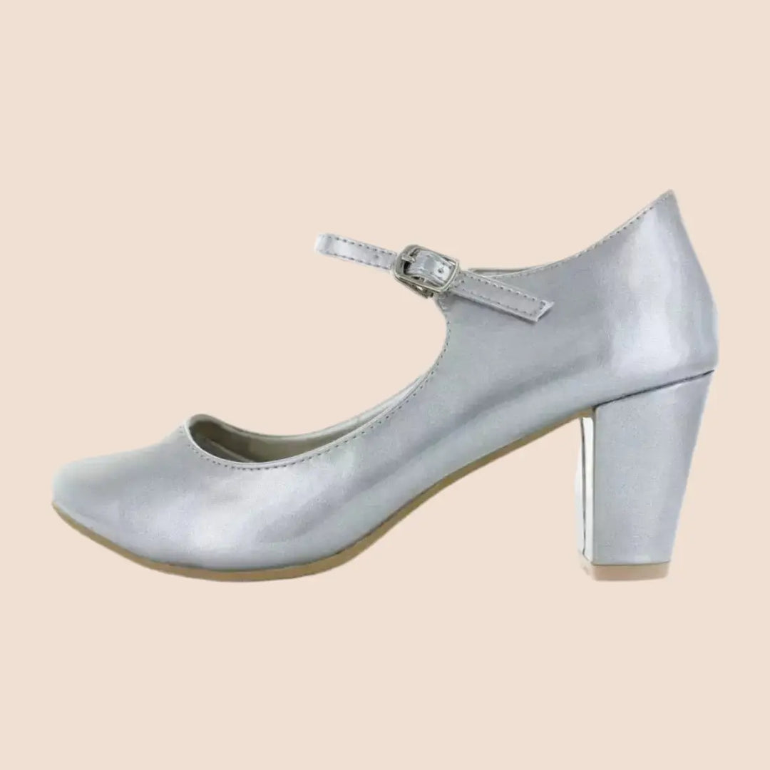BABIES ARGENT EN CUIR MARY JANE White Lady