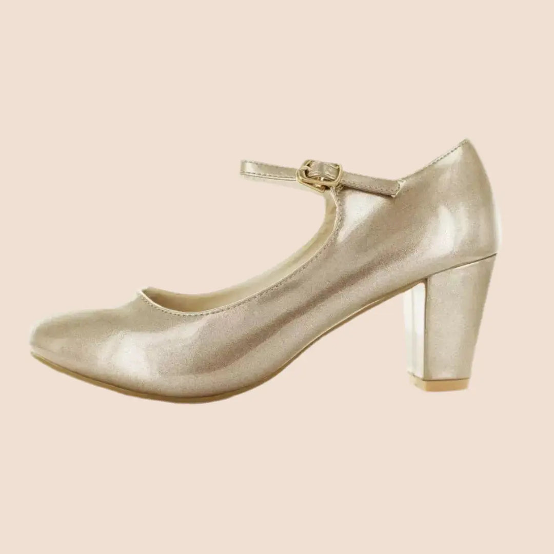 BABIES DORÉES EN CUIR MARY JANE White Lady
