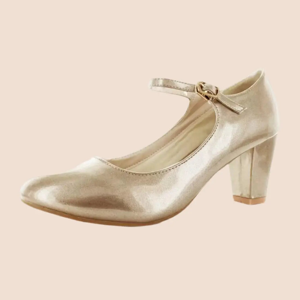 BABIES DORÉES EN CUIR MARY JANE White Lady