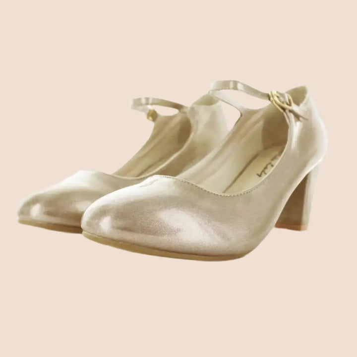 BABIES DORÉES EN CUIR MARY JANE White Lady