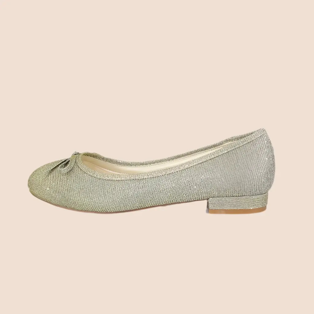 BALLERINES MARIÉE DORÉES ARGENT AUDREY WHITE LADY