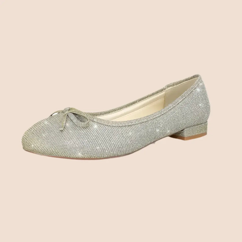 BALLERINES MARIÉE DORÉES ARGENT AUDREY WHITE LADY