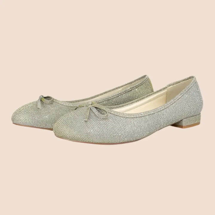 BALLERINES MARIÉE DORÉES ARGENT AUDREY WHITE LADY