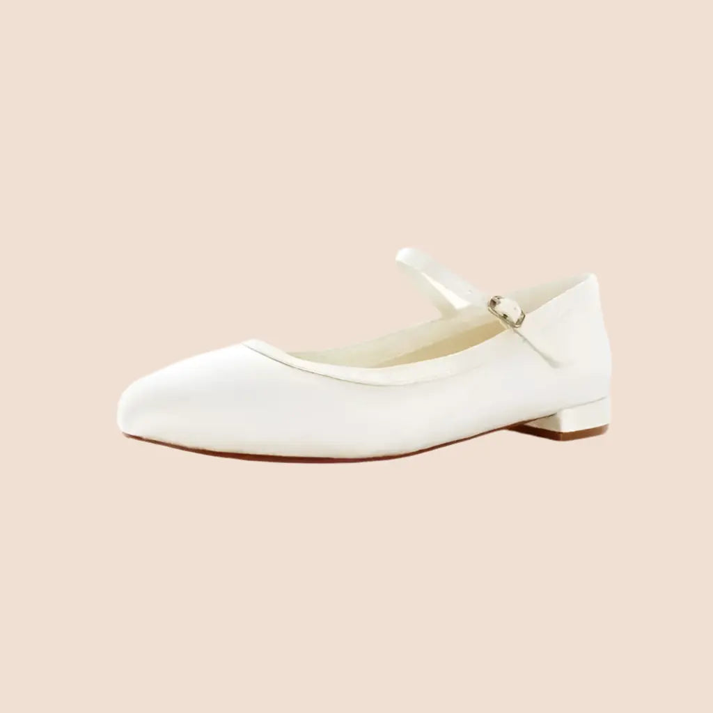 BALLERINES MARIÉE IVOIRE BRIDE JACKY WHITE LADY
