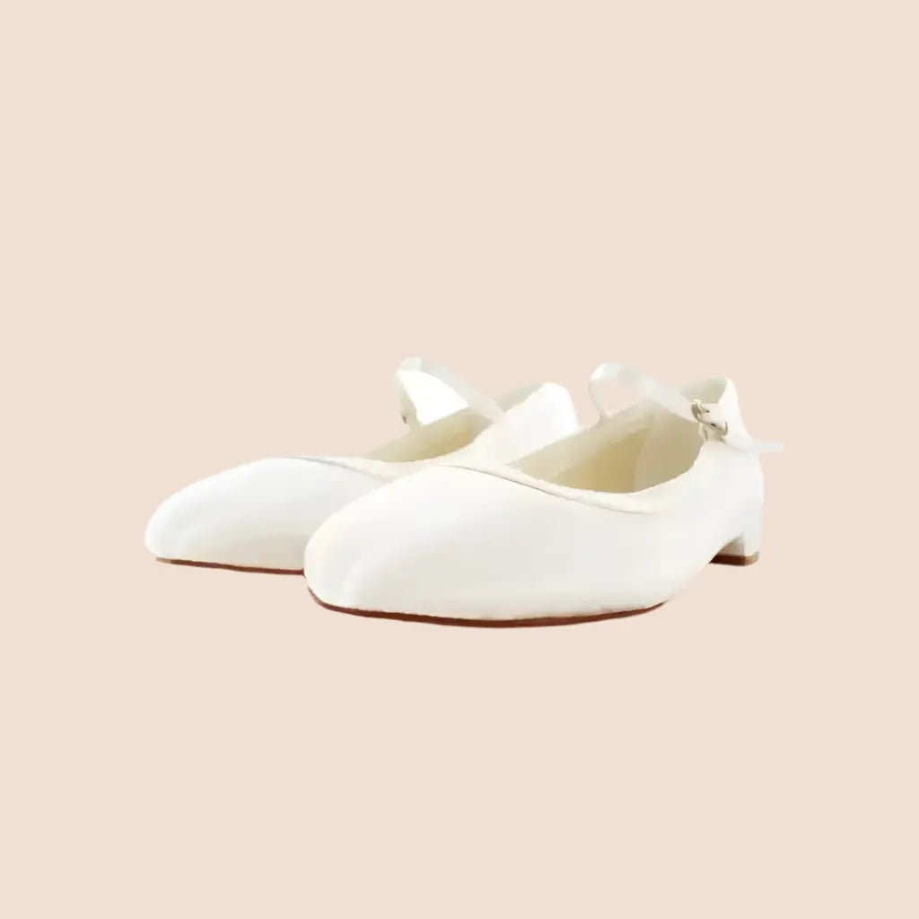 BALLERINES MARIÉE IVOIRE BRIDE JACKY WHITE LADY