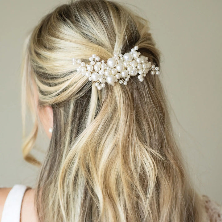 BARRETTE CHEVEUX MARIAGE PERLES BLOSSOM Ivory and co