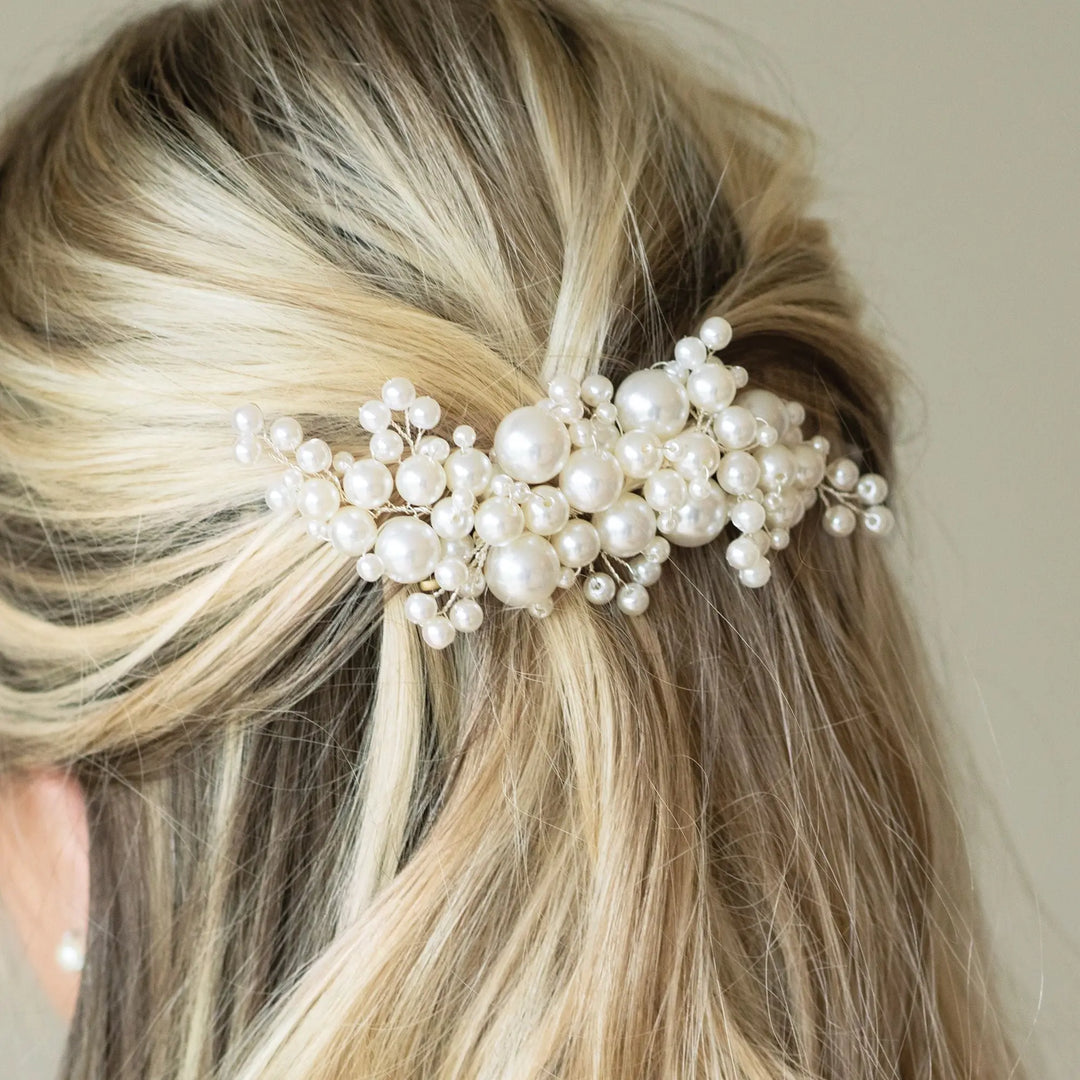 BARRETTE CHEVEUX MARIAGE PERLES BLOSSOM Ivory and co