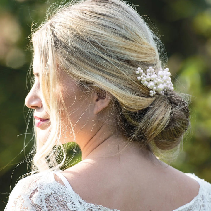 BARRETTE CHEVEUX MARIAGE PERLES BLOSSOM Ivory and co