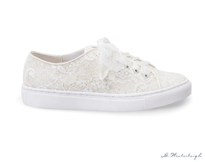 BASKETS DE MARIÉE NICKI – SATIN SCINTILLANT ET DENTELLE IVOIRE G.Westerleigh