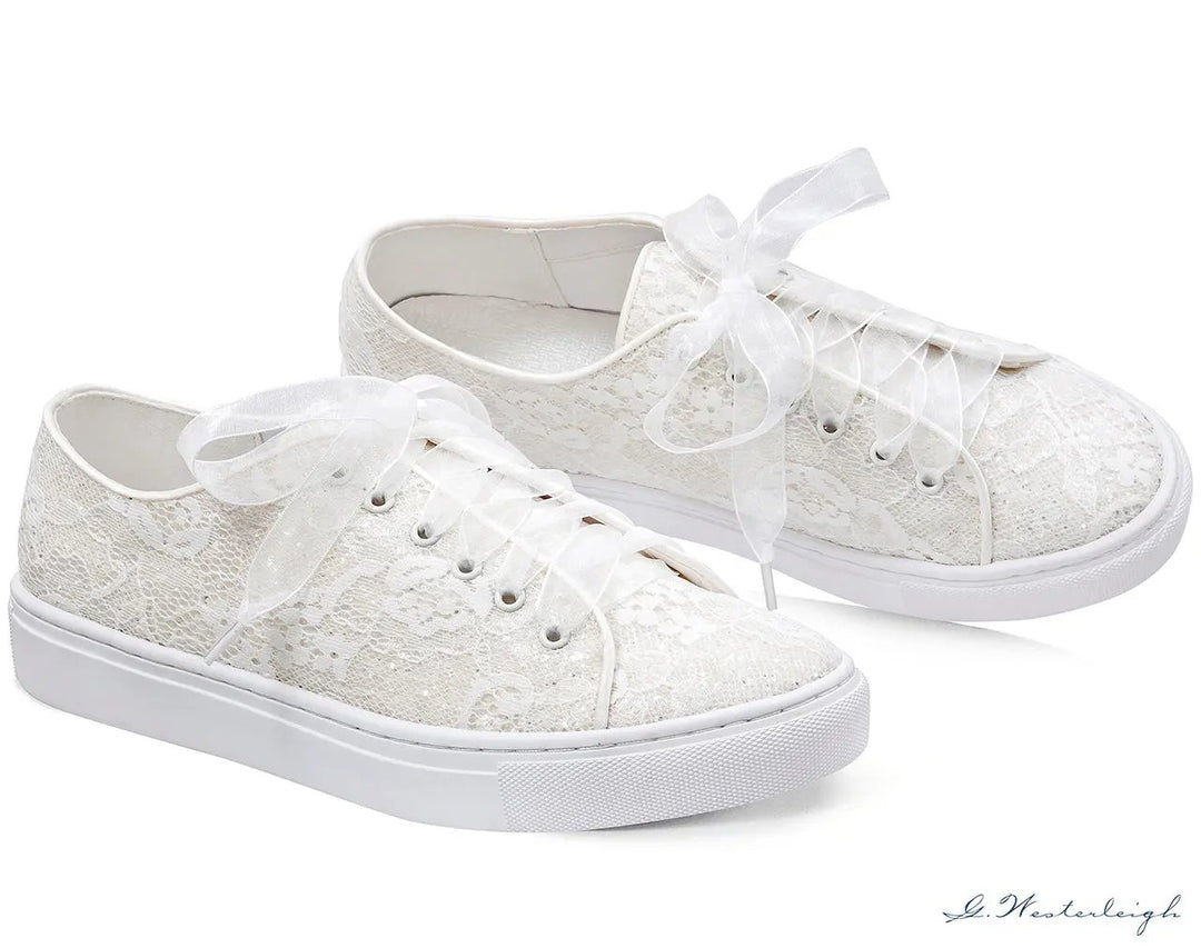 BASKETS DE MARIÉE NICKI – SATIN SCINTILLANT ET DENTELLE IVOIRE G.Westerleigh