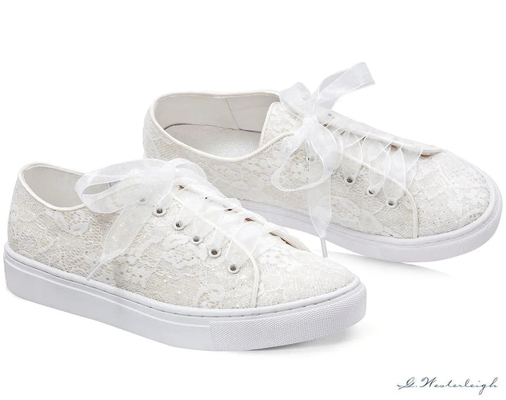 BASKETS DE MARIÉE NICKI – SATIN SCINTILLANT ET DENTELLE IVOIRE G.Westerleigh