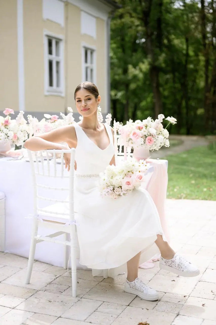 BASKETS DE MARIÉE NOREEN – DENTELLE IVOIRE À PLATEFORME CONFORTABLE G.Westerleigh