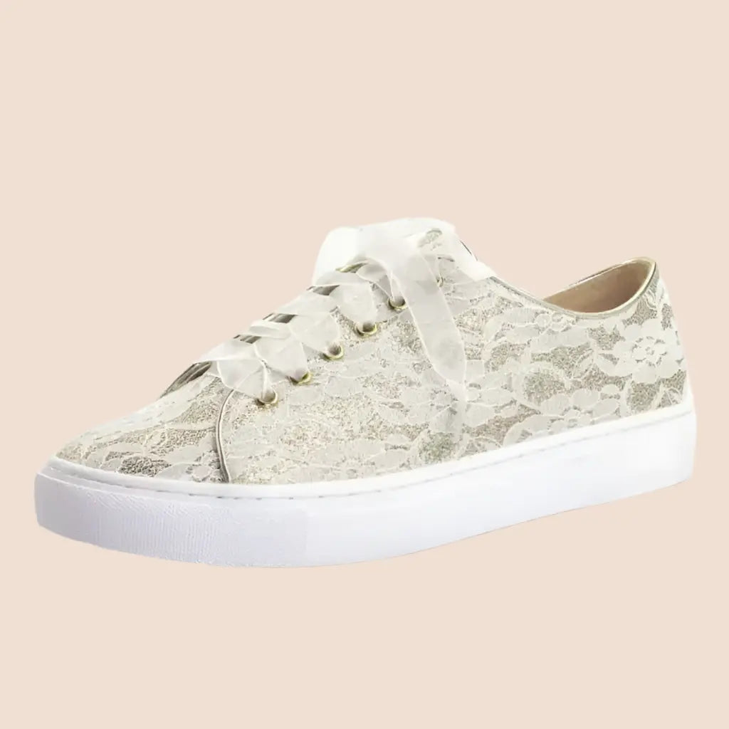 BASKETS DORÉES ET DENTELLE IVOIRE GIVERNY White Lady