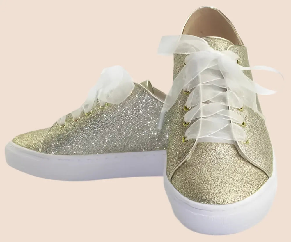 BASKETS DORÉES PAILLETTES GIVERNY White Lady