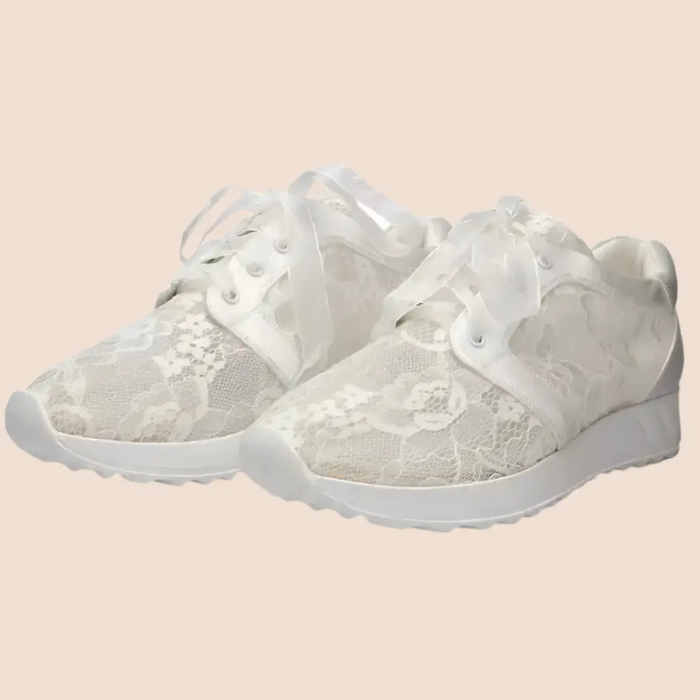 BASKETS MARIÉE EN DENTELLE FLERS White lady