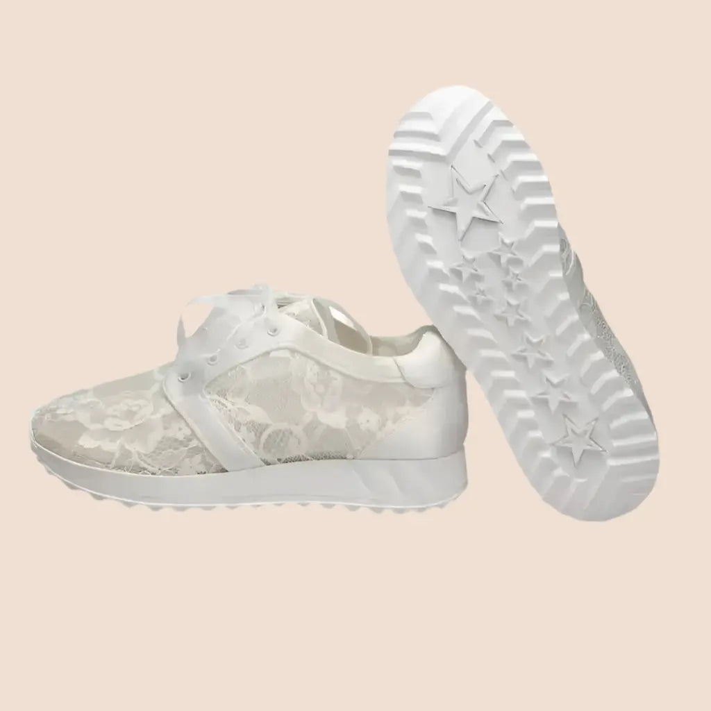 BASKETS MARIÉE EN DENTELLE FLERS White lady