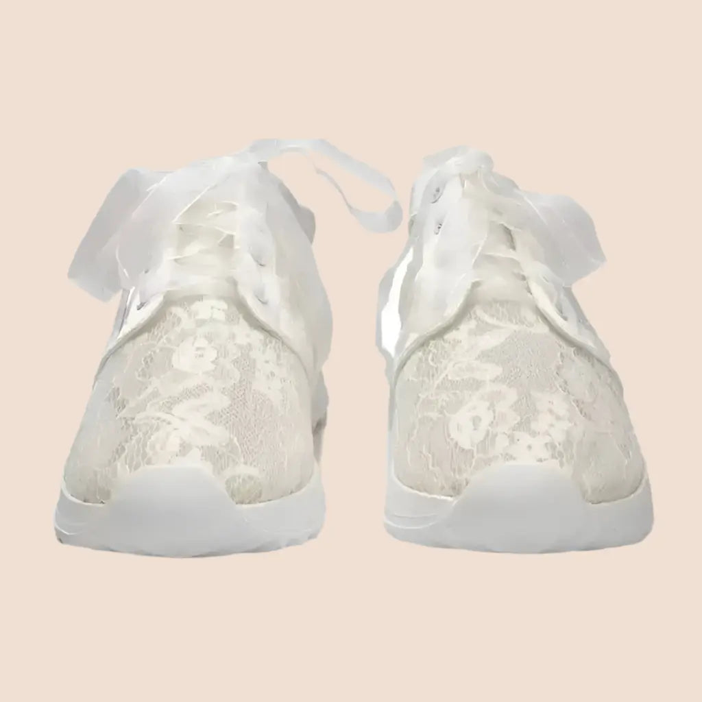 BASKETS MARIÉE EN DENTELLE FLERS White lady