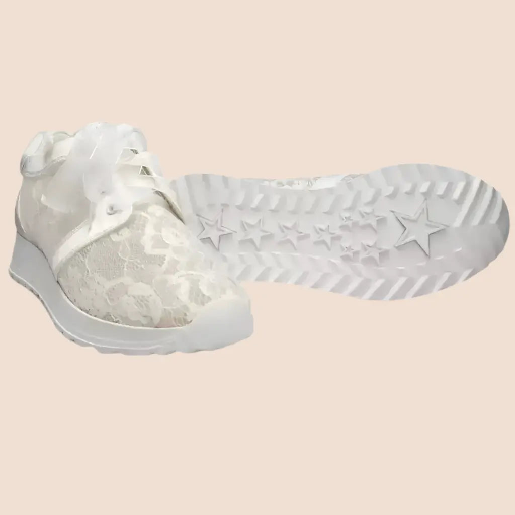 BASKETS MARIÉE EN DENTELLE FLERS White lady