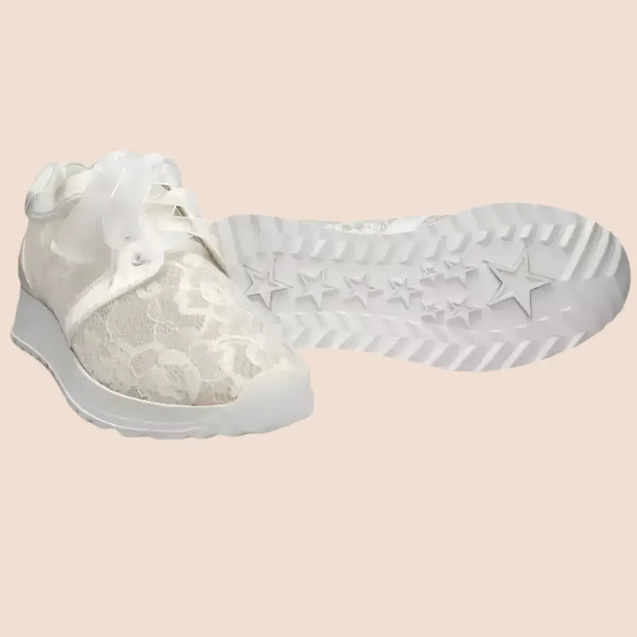 BASKETS MARIÉE EN DENTELLE FLERS White lady