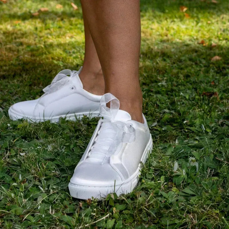 BASKETS MARIÉE EN SATIN IVOIRE ROMY White lady