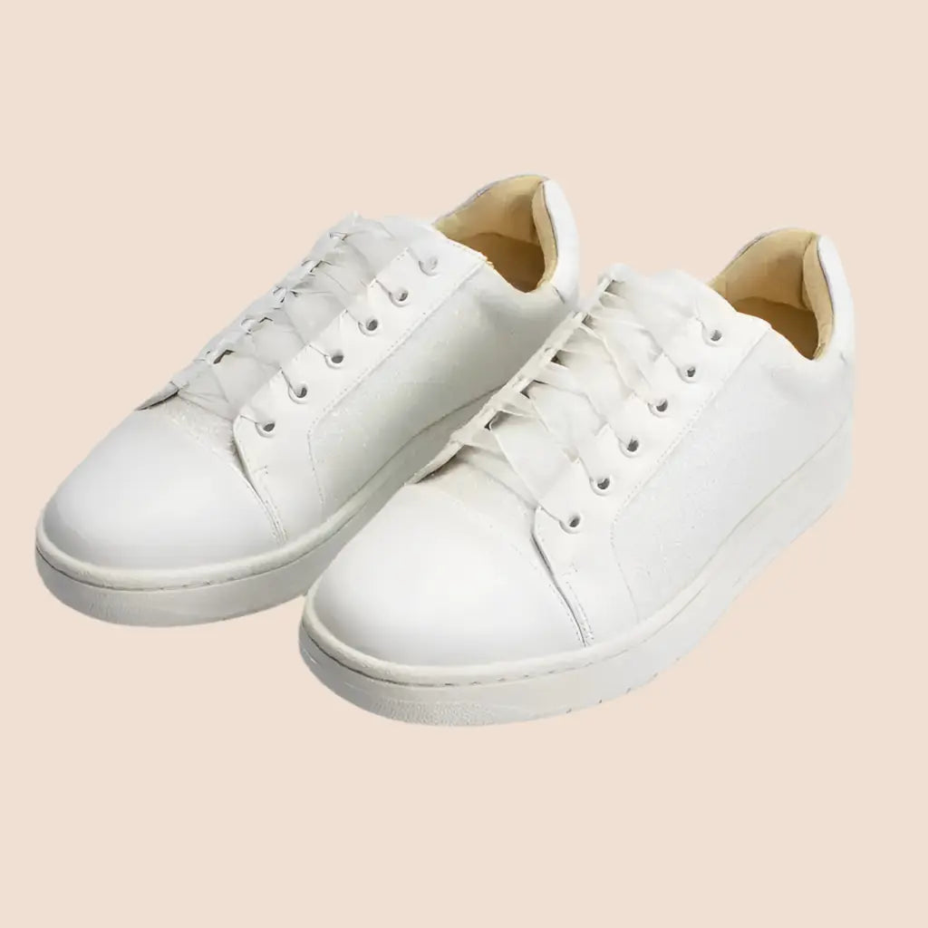 BASKETS MARIÉE PAILLETTES IVOIRE MIA White lady