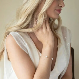Bracelet de mariée Bermuda – chaîne et perles baroques