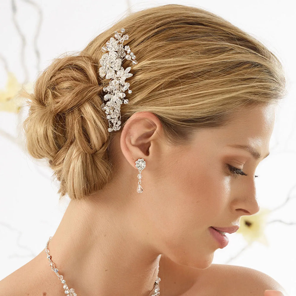 BIJOUX DE CHEVEUX CRISTAUX ET PERLES (Copie) Bianco Evento