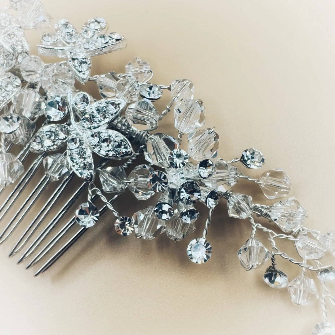 BIJOUX DE CHEVEUX STRASS ET PERLES CRISTAL 1645 Bianco Evento