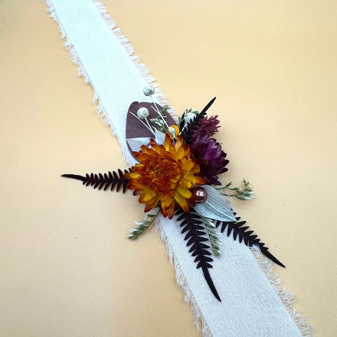 BRACELET FLEURS SÉCHÉES SALS - ACCESSOIRE MARIAGE BOHÈME Art'home