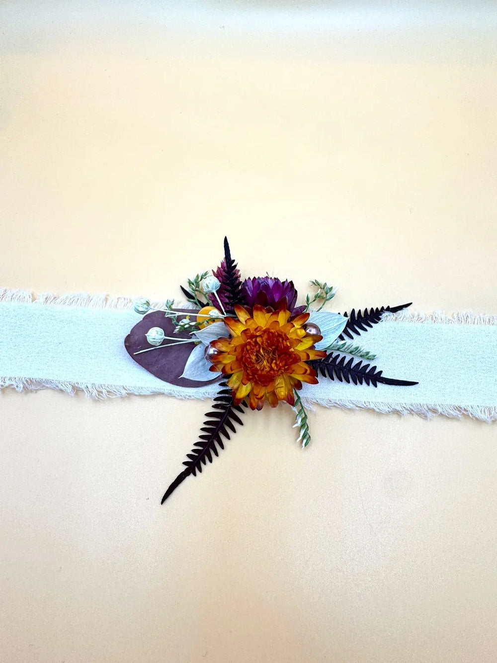 BRACELET FLEURS SÉCHÉES SALS - ACCESSOIRE MARIAGE BOHÈME Art'home