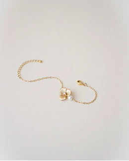 Bracelet de mariée Florissante – fleur zircon et perle