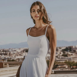 Body de mariée Roberta BD35 – crêpe lisse – fines bretelles
