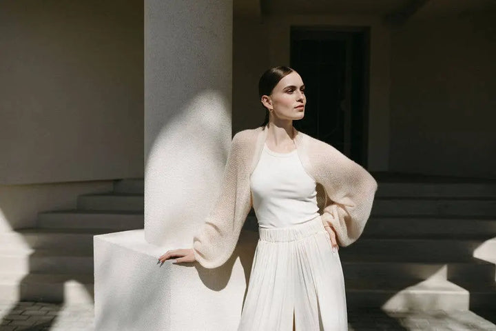 Boléro de mariée châle / ELIZABETH: Off White 605 / XS / S / M WOOL HOUSE