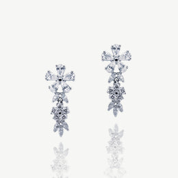 Boucles d'oreilles de mariée Cherish – zircons – motif floral