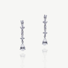 Boucles d'oreilles de mariée Kensington – goutte de zircons