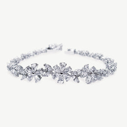 Bracelet de mariée Cherish – zircons – motif floral