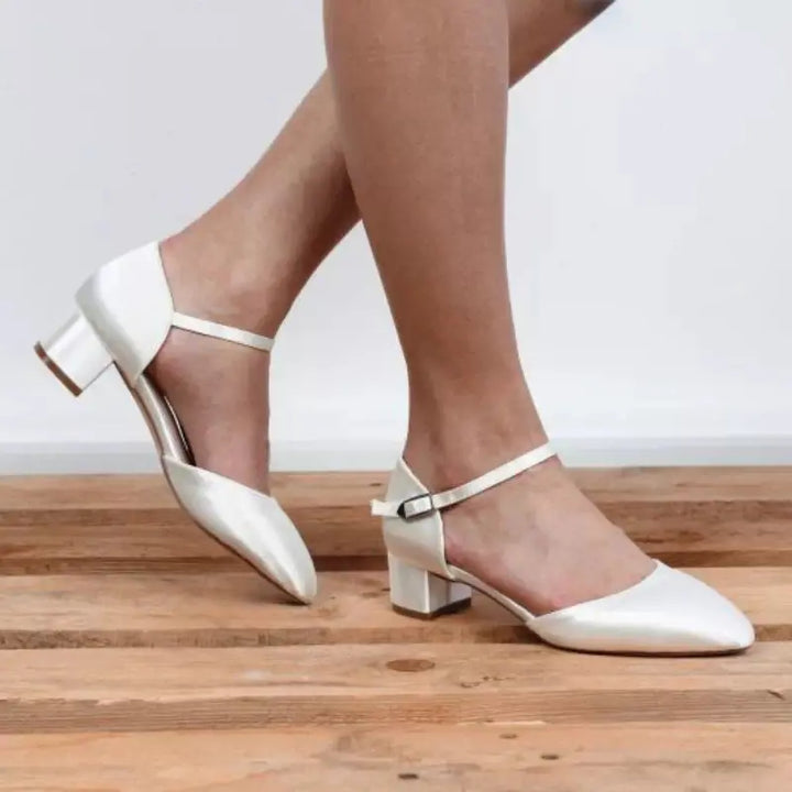 CHAUSSURES MARIÉE IVOIRE PETIT TALON 3.5 CM CANCALE WHITE LADY