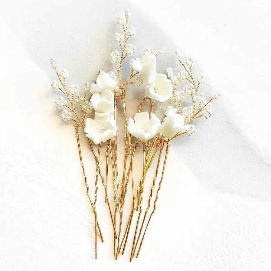 COLLECTION ATHENA - ENSEMBLE DE PINCES À CHEVEUX BOUQUET EXQUIS - OR Athena Bridal Jewellery