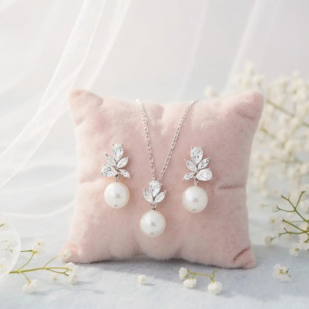 COLLECTION CZ - ENSEMBLE DE COLLIERS VINTAGE SCINTILLANTS - ARGENT CZNK253 Athena Bridal Jewellery