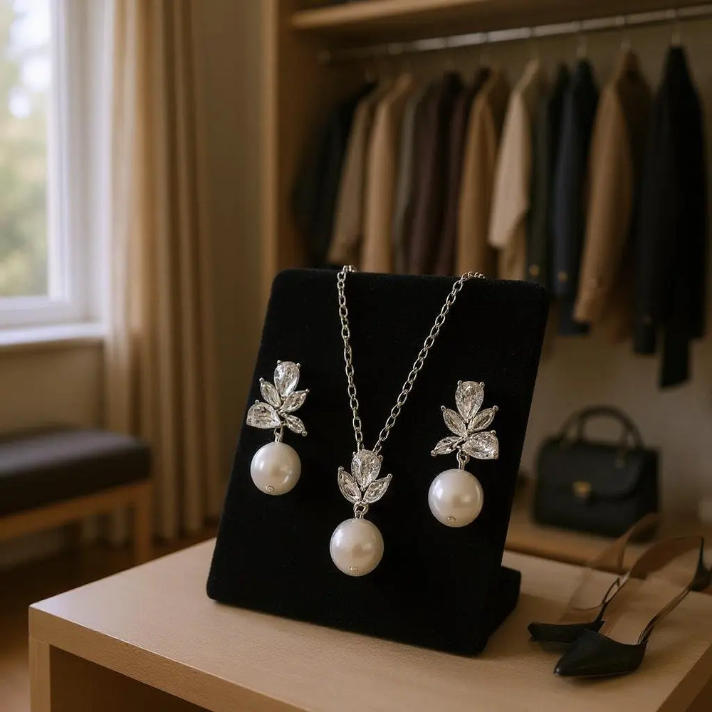 COLLECTION CZ - ENSEMBLE DE COLLIERS VINTAGE SCINTILLANTS - ARGENT CZNK253 Athena Bridal Jewellery