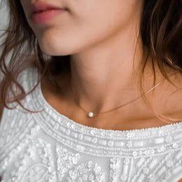 Collier de mariée Attrayante – perle naturelle, doré