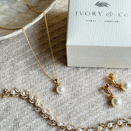 Collier de mariée Salcombe – pendentif perle ivoire