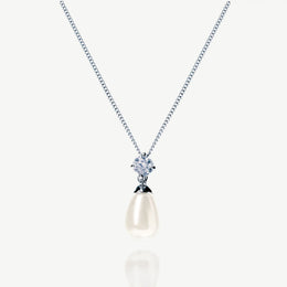 Collier de mariée Imperial Pearl – goutte cristal, perle