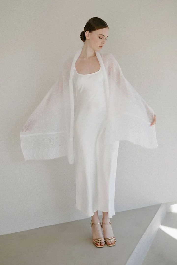 Châle de Mariage Transparent pour Mariée / HANNA: Off White 605 WOOL HOUSE