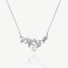 Collier de mariée Aphrodite – perle et feuillage